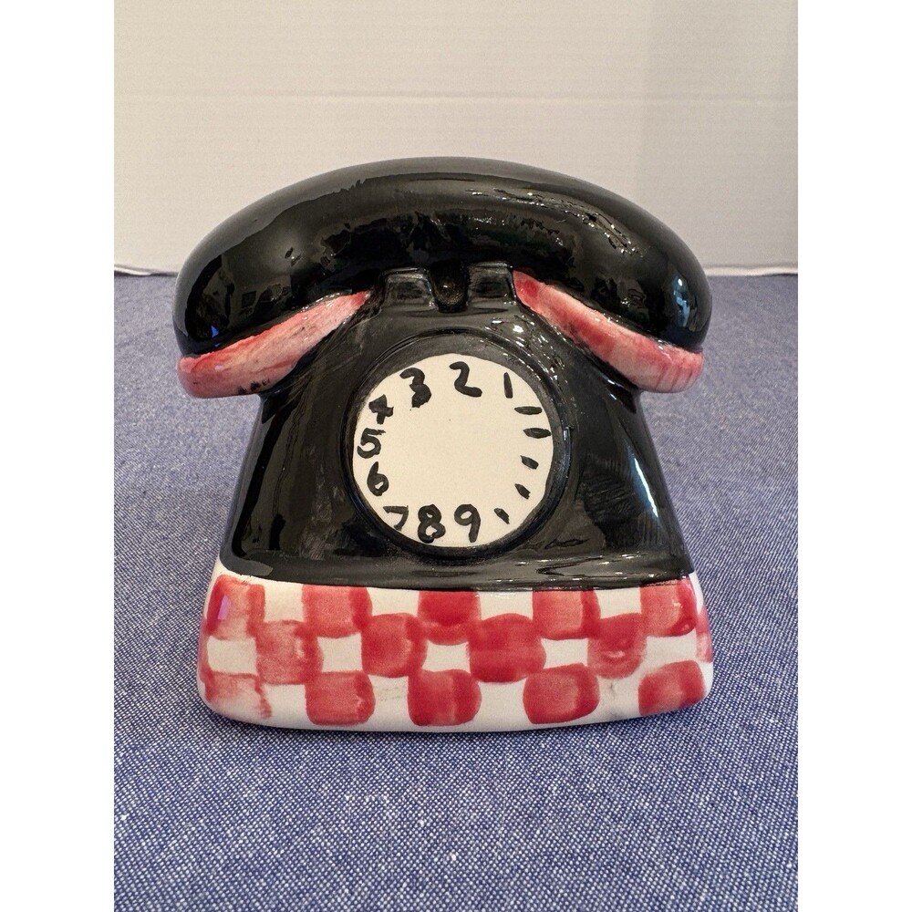 Vintage Ceramic Rotary Telephone Bank